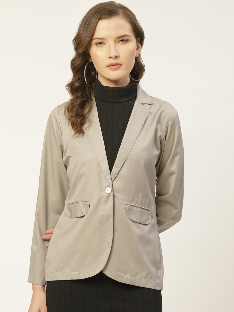 

JAINISH Women Grey Solid Regular Fit Single-Breasted Smart Casual Blazer