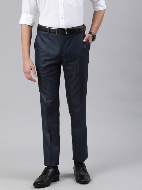

Raymond Men Navy Blue Slim Fit Solid Formal Trousers