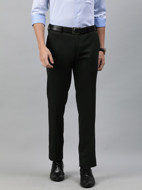 

Raymond Men Black Slim Fit Solid Formal Trousers