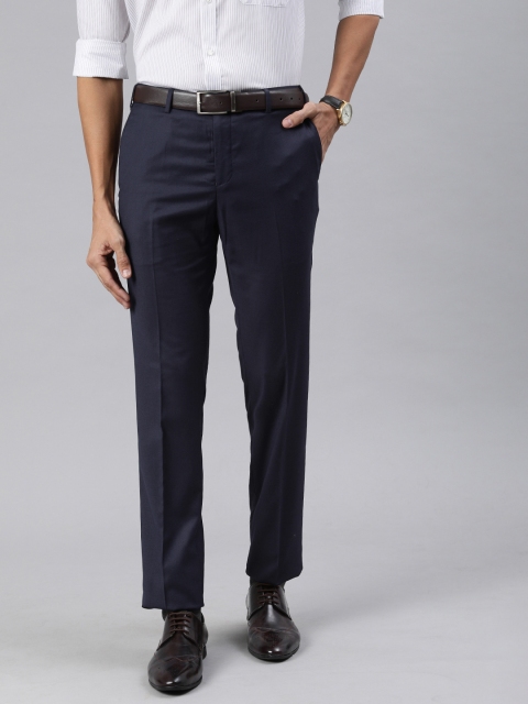 

Raymond Men Navy Blue Slim Fit Solid Regular Trousers