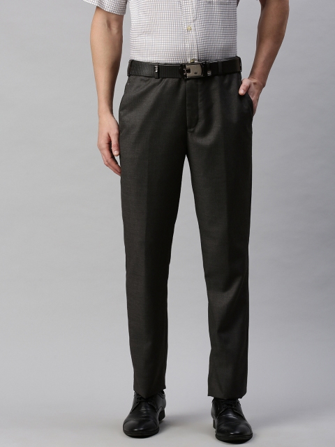 

Park Avenue Men Grey Slim Fit Solid Regular Trousers