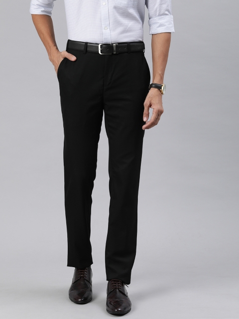 

Raymond Men Black Slim Fit Solid Formal Trousers