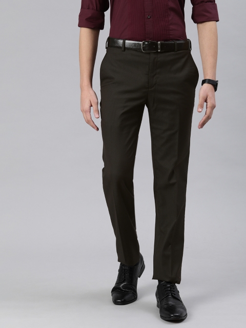 

Raymond Men Brown Slim Fit Solid Regular Trousers