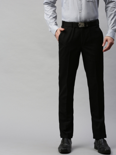 

Park Avenue Men Black Neo Fit Solid Formal Trousers