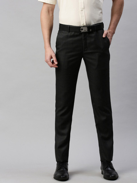 

Raymond Men Black Slim Fit Solid Formal Trousers