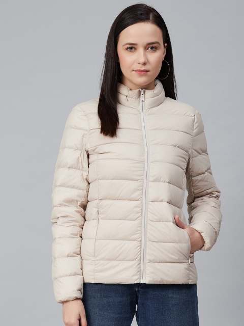 

Marks & Spencer Women Beige Solid Padded Down Jacket, Off white