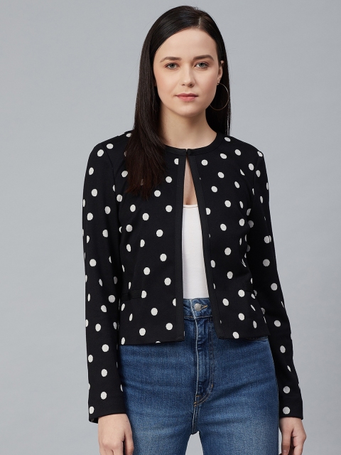 

Marks & Spencer Women Black & White Polka Dot Print Cardigan