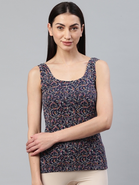 

Marks & Spencer Women Navy Blue & White Ditsy Floral Printed Innerwear Vests T418935