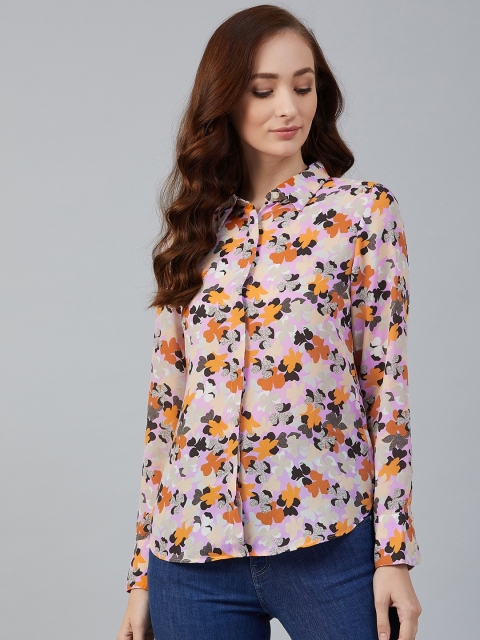 

Marks & Spencer Women Lavender & Rust Orange Regular Fit Printed Casual Shirt