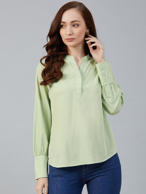 

Marks & Spencer Women Green Solid Shirt Style Top