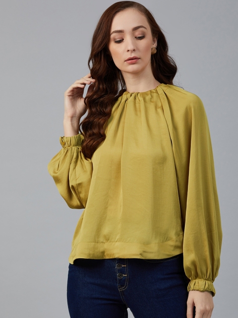 

Marks & Spencer Women Mustard Yellow Solid Top