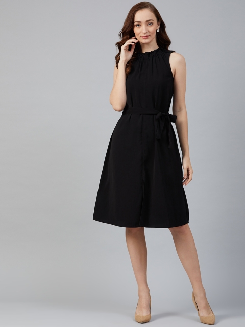 

Marks & Spencer Women Black Solid A-Line Dress