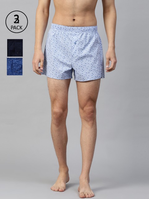 

Marks & Spencer Men Pack of 3 Printed Boxers T143751, Blue