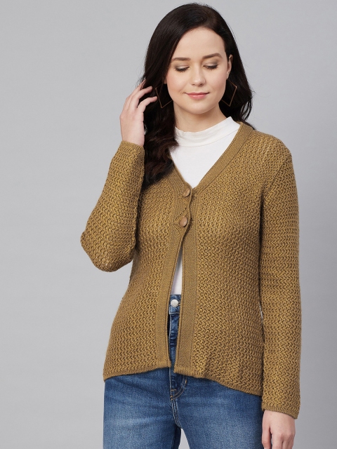 

Cayman Women Brown Self Design Cardigan