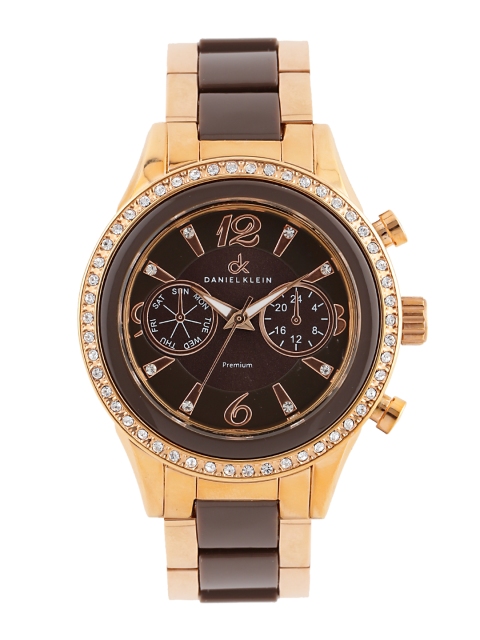 

Daniel Klein Premium Women Bronze-Toned Embellished Dial Watch DK10356-4
