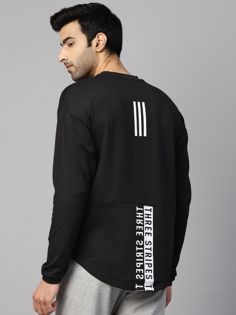 

ADIDAS Men Black Must Haves Wording Printed Back Round Neck T-shirt