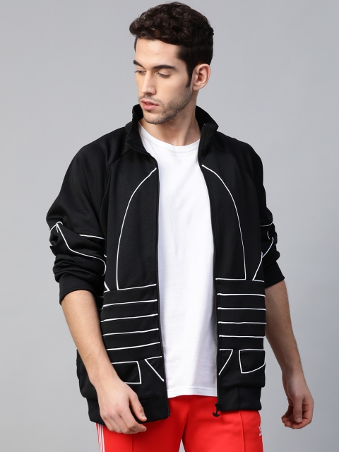 

ADIDAS Originals Men Black & White Big Trefoil Outline Track Jacket