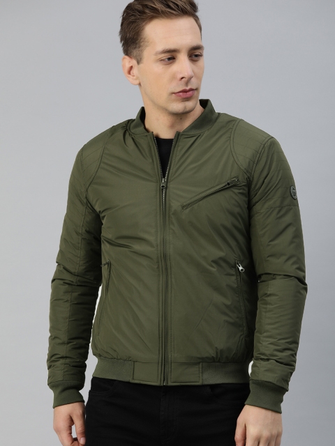

U.S. Polo Assn. Men Olive Green Solid Bomber