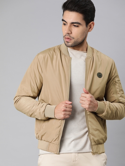 

U.S. Polo Assn. Men Beige Solid Bomber Jacket
