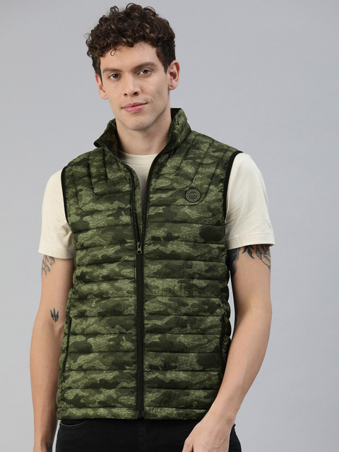 

U.S. Polo Assn. Men Olive Green Camouflage Printed Puffer Jacket