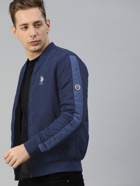 

U.S. Polo Assn. Men Blue Solid Bomber