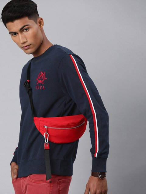 

U.S. Polo Assn. Men Navy Blue Solid Pullover Sweatshirt