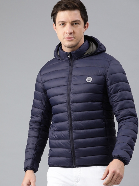

U.S. Polo Assn. Men Navy Blue Solid Hooded Puffer Jacket