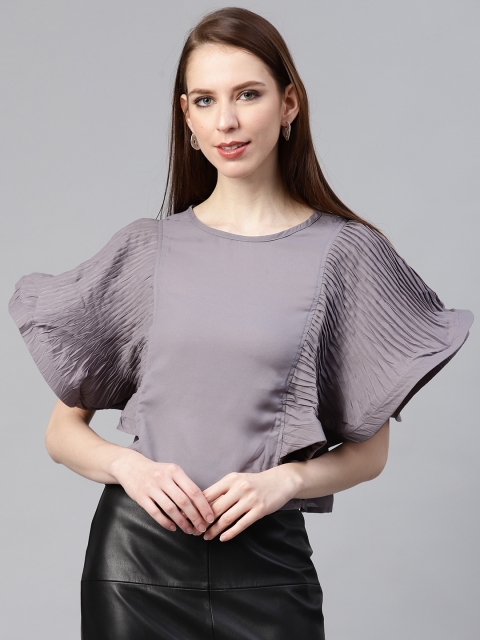 

plusS Women Grey Solid Top