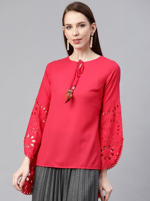 

plusS Women Pink Solid Top