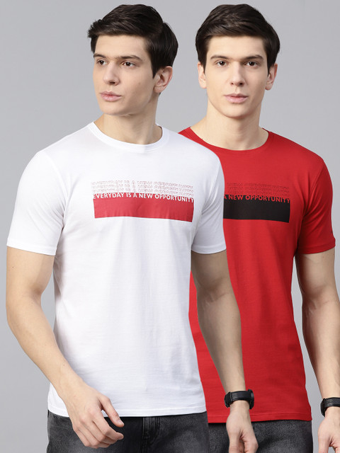 

Van Heusen Men Pack of 2 Solid T-Shirts, White
