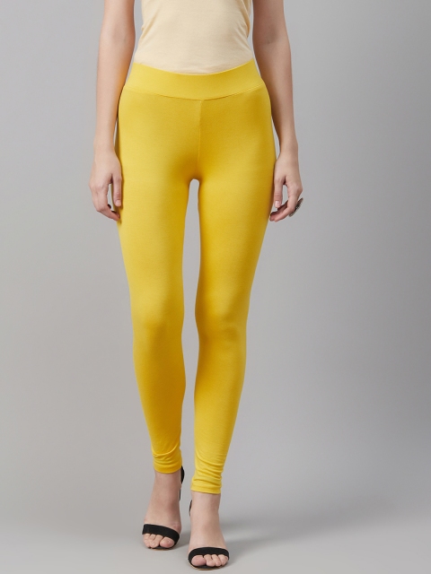 

Biba Women Yellow Solid Churidar Length Leggings