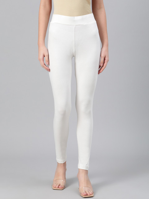 

Biba Women White Solid Leggings