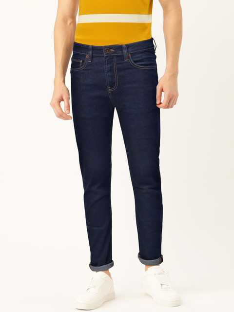 

United Colors of Benetton Men Navy Blue Carrot Fit Mid-Rise Clean Look Stretchable Jeans