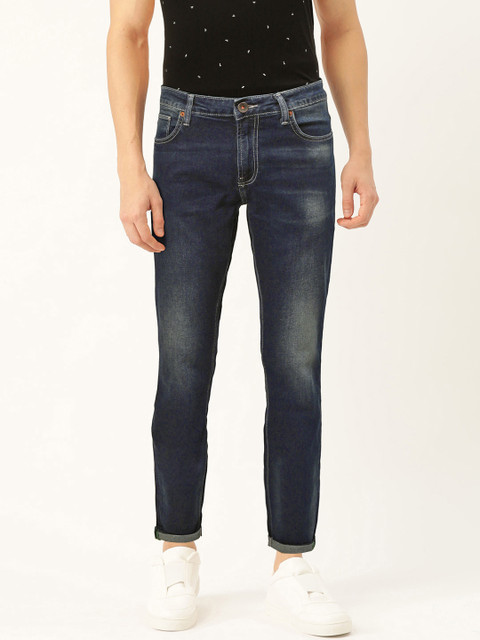 

United Colors of Benetton Men Navy Blue Skinny Fit Mid-Rise Clean Look Stretchable Jeans