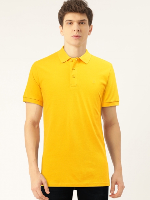 

United Colors of Benetton Men Yellow Solid Polo Collar T-shirt