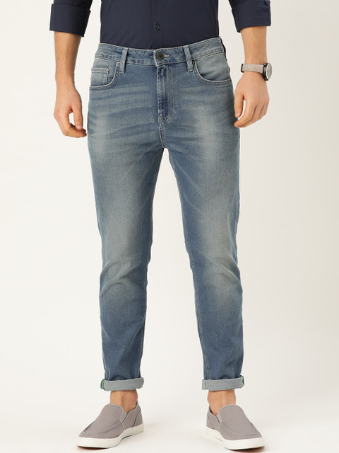 

United Colors of Benetton Men Blue Low-Crotch Regular Fit Mid-Rise Clean Look Jeans