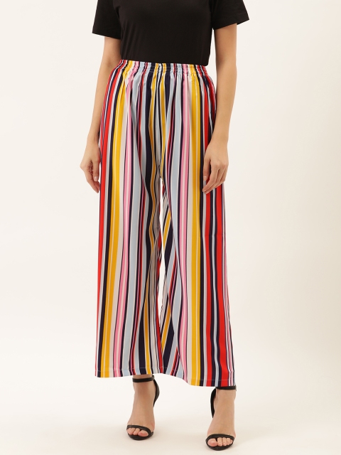 

Darzi Women Multicoloured Striped Straight Palazzos, Multi