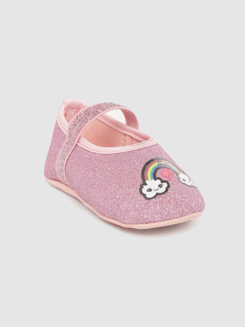 

Barbie Girls Pink Embellished Booties with Rainbow Print Detail