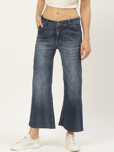 

Paris Hamilton Women Blue Washed High-Rise Flared Jeans