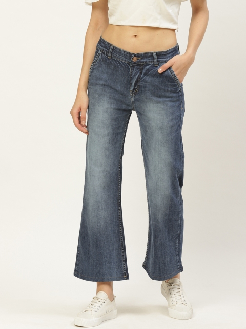 

PARIS HAMILTON Women Blue Flared High-Rise Clean Look Stretchable Jeans