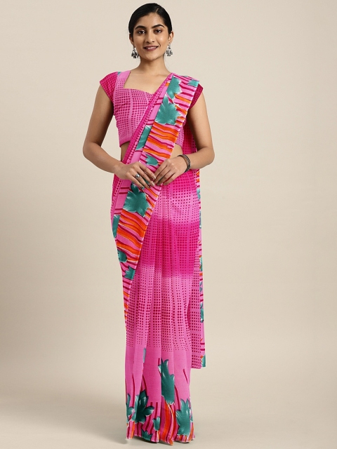

KALINI Pink Printed Pure Georgette Saree