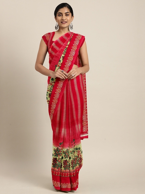 

KALINI Red & White Pure Georgette Printed Saree