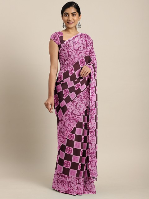 

KALINI Purple Printed Pure Georgette Saree