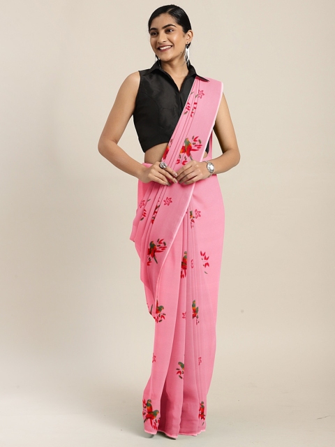 

KALINI Pink Printed Pure Georgette Saree