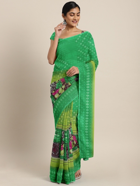 

KALINI Green Printed Pure Georgette Saree