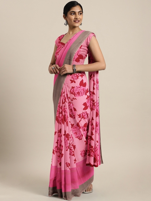 

KALINI Pink Printed Pure Georgette Saree