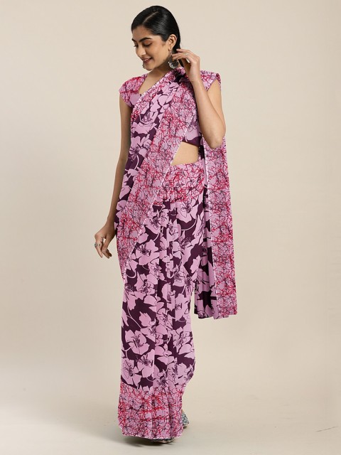 

KALINI Pink Printed Pure Georgette Saree