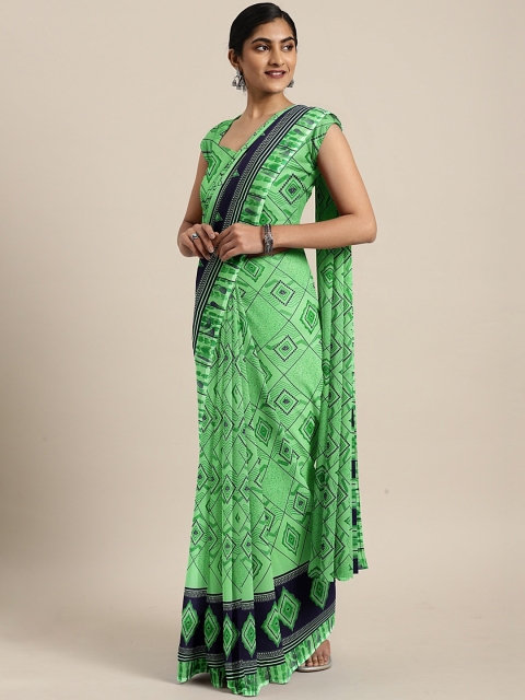 

KALINI Green & Blue Pure Georgette Printed Saree