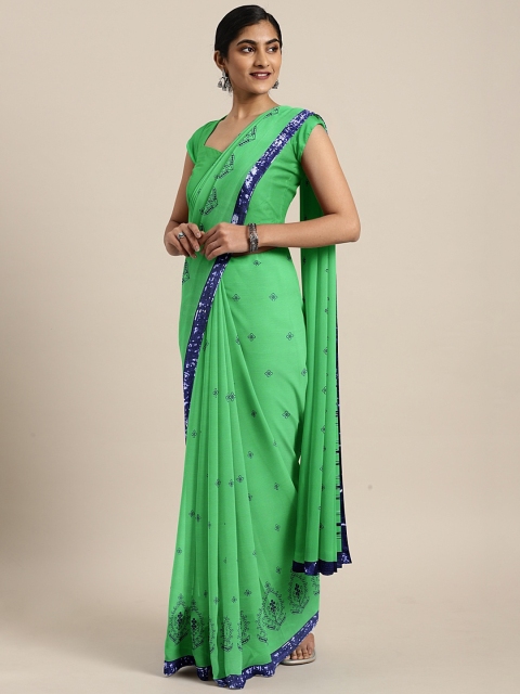 

KALINI Green Printed Pure Georgette Saree