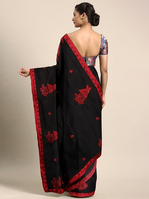 

KALINI Black Embellished Silk Blend Saree